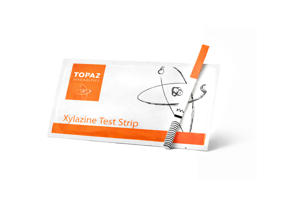 Xylazine Single Drug Test Strip with packaging